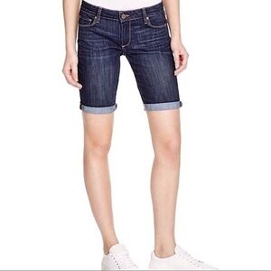 PAIGE Raw Hem Jean Shorts Warner Wash